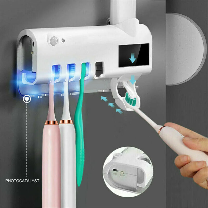 SmartClean PORTA ESCOVA DENTAL COM ESTERILIZADOR UV RECARREGÁVEL USB VISION