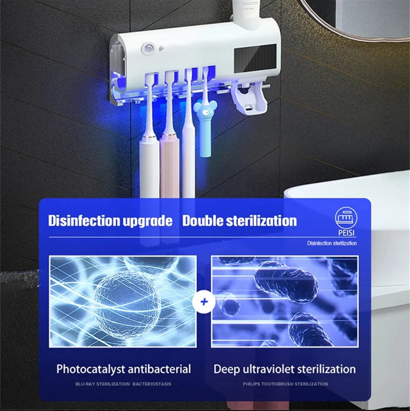 SmartClean PORTA ESCOVA DENTAL COM ESTERILIZADOR UV RECARREGÁVEL USB VISION